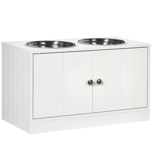 PawHut Comedero para Perro Blanco 60 x 30 x 35.5 cm
