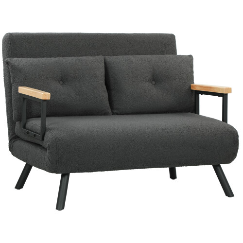Homcom Sofá Cama Doble Gris 102 x 73 x 81 cm