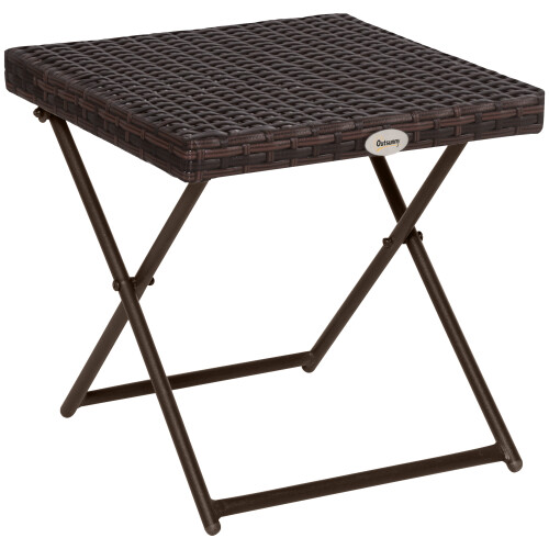 Outsunny Mesa Cuadrada Plegable Marrón 40 x 40 x 40 cm