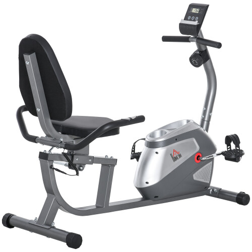 Homcom Bicicleta Estática Gris 136 x 62.5 x 98 cm