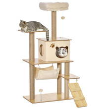 Árbol para Gato Beige 60 x 40 x 130 cm