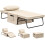 Homcom Sillón Cama Beige 75 x 80 x 74 cm 1