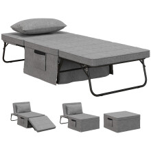 Sillón Cama Gris 75 x 80 x 74 cm