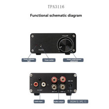 Dual TPA3116 Digital Power Amplifier HiFi Stereo Amp Audiophile-Grade 2.0 Channel 50Wx2