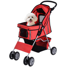 Cochecito Perro y Gato Rojo 75 x 45 x 97 cm