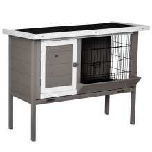 Conejera de Madera Gris 91 x 46 x 71 cm
