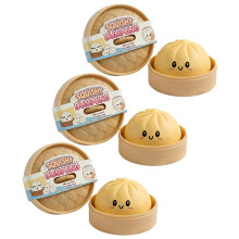 Dumpling Squishy, Kleurvol Squishy Dumpling Speelgoed met Stoompan, Zachte Knijp Ontspanning Deeg Speelgoed voor Kind Geel