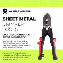 5 Blade Sheet Metal Crimper Tools, Crimps 22 Gauge Galvanized Steel Sheet Metal or 28 Gauge Stainless Steel