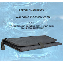 (Black) Foldable Waterproof Baby Diaper Pad for Travel