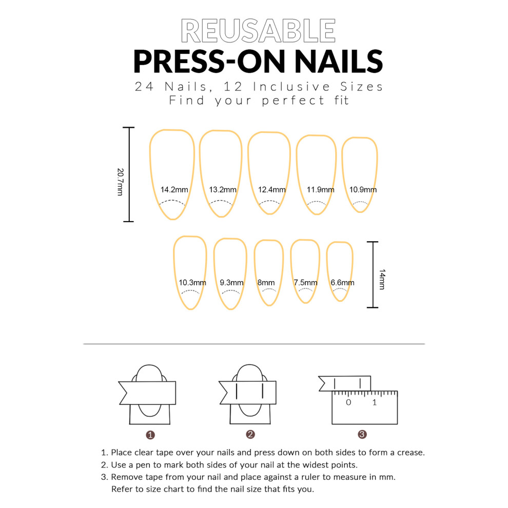 Dcph-Clothing Glossy Press-On Nails, Long Lasting, Salon Supply
