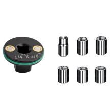 1/4" auf 3/8" + 3/8" Schnellstecker Set Hülse Adapter Ultra-Dünn Nestbar Identifizierbar Hoch-Härte Schlagwandler Kopf
