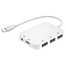 Type-C HUB Adapter Splitter 3xUSB/3.5mm Klinken-Audio PD Ladeanschluss für für PixelBook Notebook Laptop