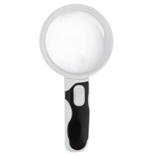 Ninth World 5X 10X Optical Magnifier, LED Light, 80mm Handheld Backlit Magnifier for Reading