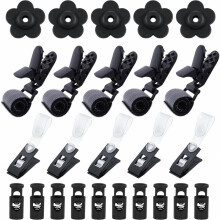 25-Teiliges Set mit Gartenflaggenstoppern und -Clips, Windfeste Gartenflaggenclips und Windfeste Clips für Fahnenmastständer im Freien
