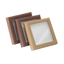 4 Inch Square Wood Grain Photo Frame, Tabletop Only Display Picture Frame for DIY Oil Painting, Photo Decor