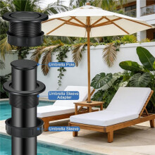 2Pack Table Umbrella Hole Ring Plug Cap & Ring Set,Outdoor Parasol Table Hole Cover Insert for Patio,Yard,Garden,Pool