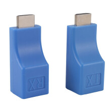 Extensor de 2 Paquetes, Repetidor Convertidor una RJ45 Sobre Cat 5E / 6 1080P Extensor Hasta 30M para HDTV PS4 STB 4K 2K