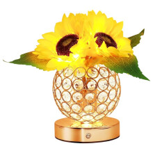 Sunflower Gifts for Women,Sunflower Flower Home Decor Touch Table Lamp,3-Colour Dimming Rechargeable Cordless Small