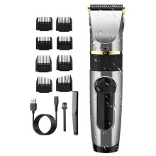 Tagliacapelli Professionale Ricaricabile, Rifinitore Elettrico per Uomini, Barba, Bambini, Macchina da Barbiere, Schermo LED, Impermeabile