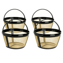 4-Pack Reusable Coffee Filter, Basket Coffee Filters 8-12 Cup Replacement Coffee Filter with Stainless Steel Mesh Bottom
