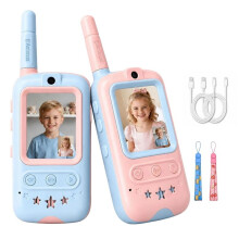 2 Pièce Talkies-Walkies Vidéo pour Enfants, Talkies-Walkies Vidéo, Talkies-Walkies Longue Portée avec 4 Effets Vocaux, Jouet D'Appel Vidéo