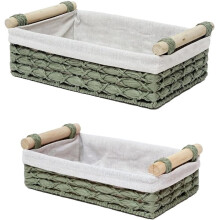 1set Weaving Storage Basket, Desktop Coffee Table Storage Box, Snack and Cosmetics Storage Basket, Storage Box