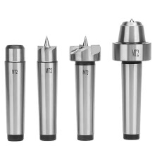 4Pcs Set MT1/ MT2 Spur Live Center Drive Spur Driver Dead C Enter with Wooden Case for Metalworking Wood Lathe Turning B