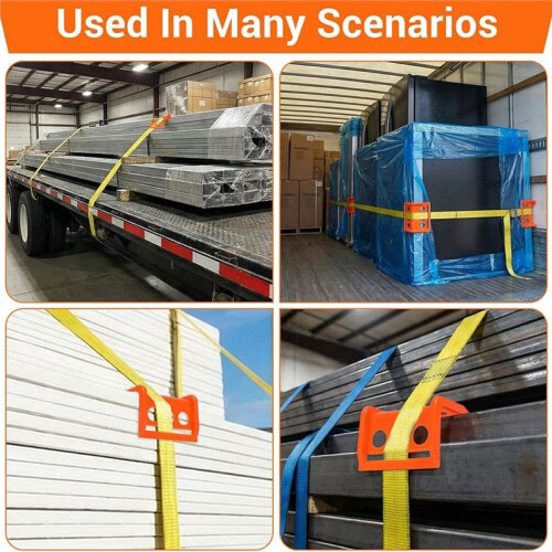 20 Pack 4" Flatbed  Protectors, 4" Winch Ratchet Straps Plastic Corner Protectors for Flatbed Cargo Load