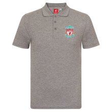Liverpool FC Official Football Gift Mens Single Crest Polo Shirt Grey Small