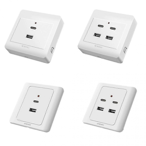 USB-wandcontactdozen Type-C USB-wandlader 18W 220V USB-aansluitingen 1