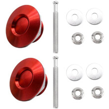 2 PCS Push Button Quick Release Hood Bonnet Pins Lock Clip Car Bumper Kit Red