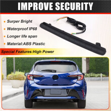 Rear Bumper Tail Light Modified Reflector Brake Fog Light for Hatchback 2019-2023 Black