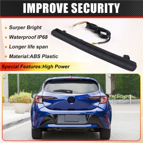 Rear Bumper Tail Light Modified Reflector Brake Fog Light for   Hatchback 2019-2023 Black