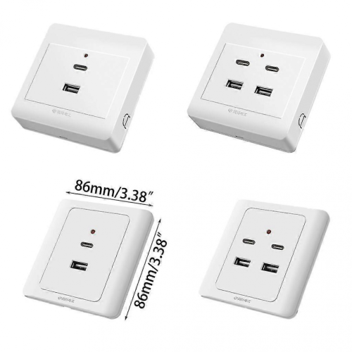 Πρίζες τοίχου USB Typec Πρίζα φορτιστή τοίχου USB 18w 220v Πρίζες USB 2