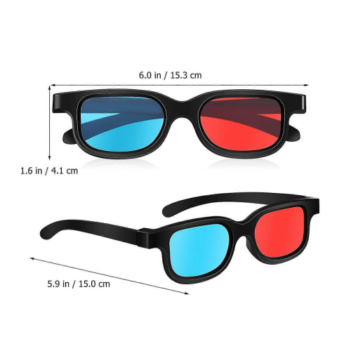 10 τεμάχια γυαλιά 3D για ταινίες 3D, κόκκινα-μπλε, επίπεδα γυαλιά 3D, γυαλιά ορ 2