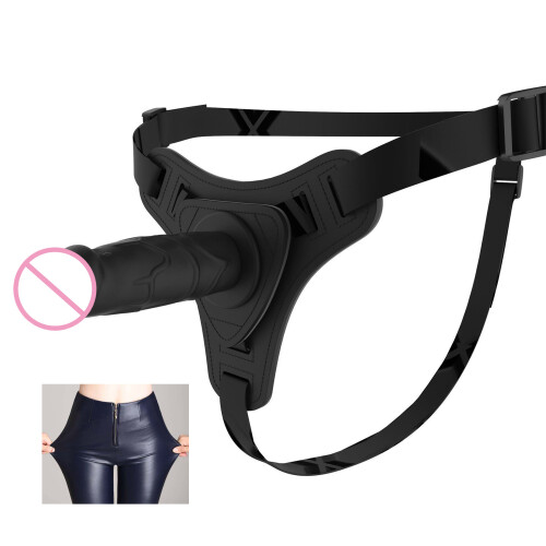 (Black) Realistic Silicone Strap-on Dildo for Adults 1