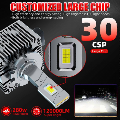 2 τεμάχια ΝΕΟΣ προβολέας LED 280W D1S 2
