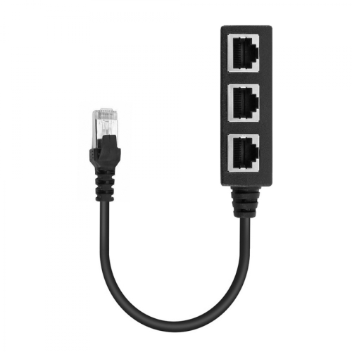 Rj45 Ethernet Connector Splitter 1 To 3 Sockets Internet Cable 5 6 7 Adapter 1