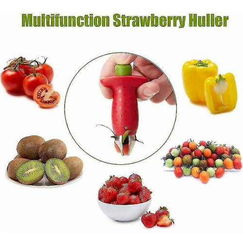 Fruit Slicer Set, Berries Dried Leaves Gem Remover For Removing Fruit Peeling Tools Kitchen Accessories Red 1