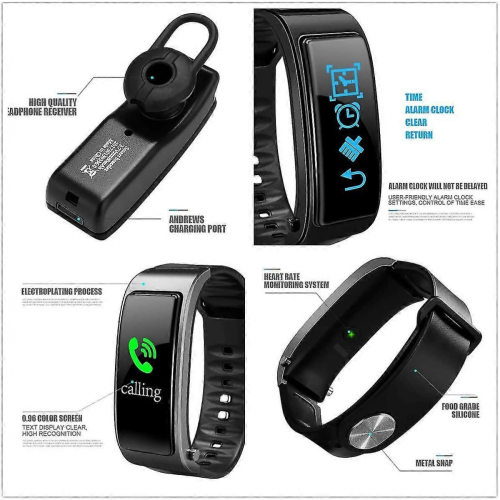 2 In 1 Smart Bracelet Bluetooth Headset Waterproof Watch Wireless Earphone 2