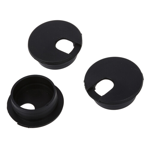 20 Pcs 35mm Black Cable Grommet Cable Outlet Desk Table Wire 2