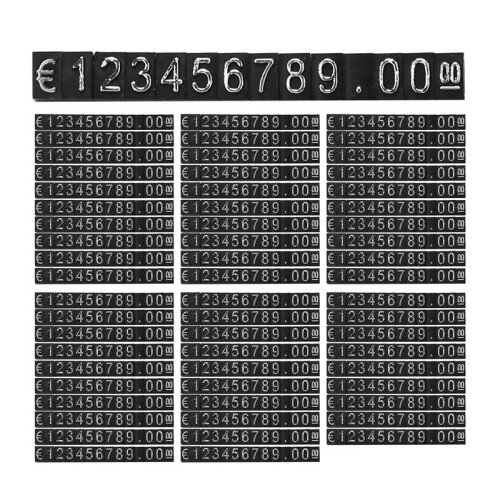 60Sets Plastic Cubes Price Display Tags Adjustable Number Stand Frame Label Shop 1