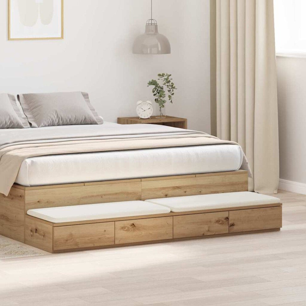 Vidaxl Bed Drawers Artisan Oak 160 X 36.5 X 16.5 Cm Engineered Wood