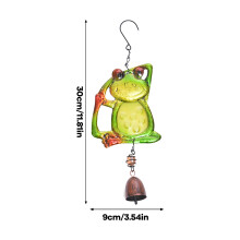 (1) Vintage Iron Yoga Frog Wind Chime for Outdoor/Indoor