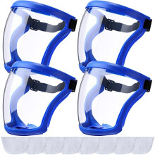 4-Pack Protective Face Shields with Filter Pads Anti-Fog Full Face Mask for Grinding, Cutting & Woodworking