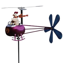 Chicken Driving Helicopter Metal Yard Stake,Suitable for Courtyard Lawn Gardens, Stylish Outdoor Sculpture Decoration