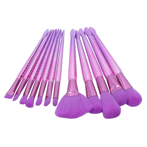 12-teiliges Pinselset, dichtes Haar