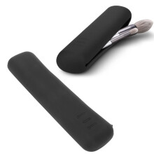 Silikon-Make-up-Pinselhalter, Reiseetui, schwarz