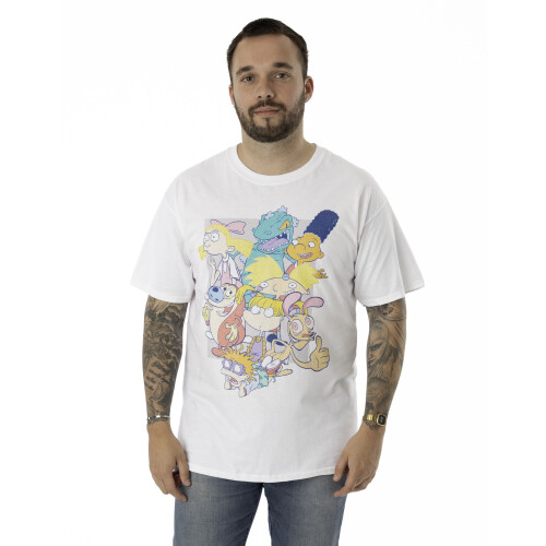 Nickelodeon (Medium) Nickelodeon Short Sleeved T-Shirt (Unisex White)
