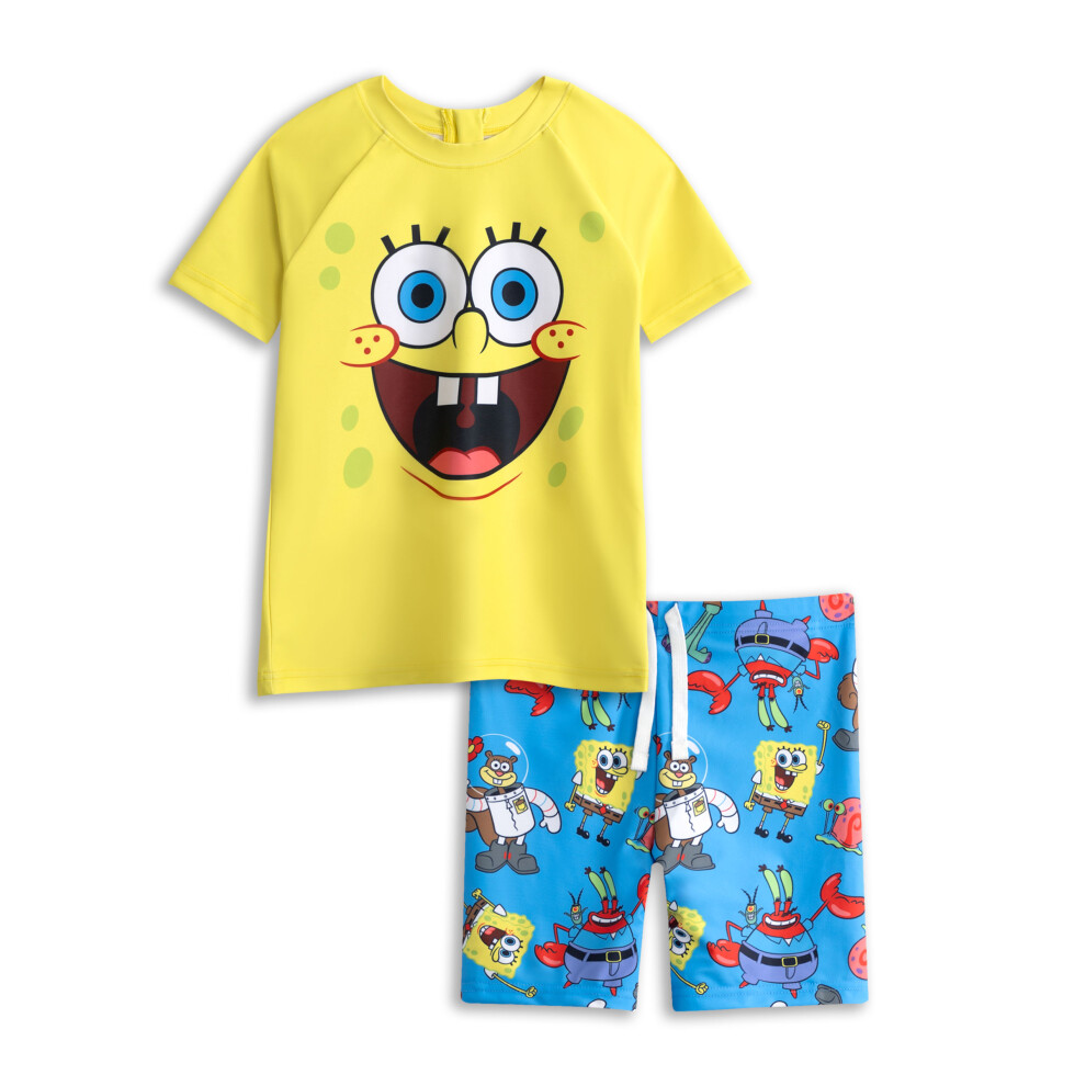 Spongebob Squarepants (7-8 Years) 2 Piece Swim Set (Boys Yellow)